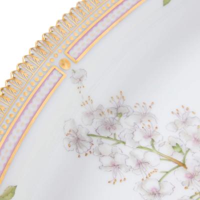  Royal Copenhagen Two large Danish Flora Danica hand painted floral oval platters by Royal Cop 