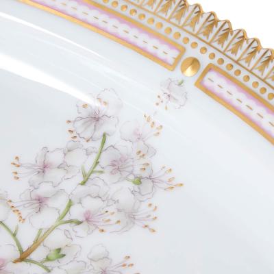  Royal Copenhagen Two large Danish Flora Danica hand painted floral oval platters by Royal Cop 
