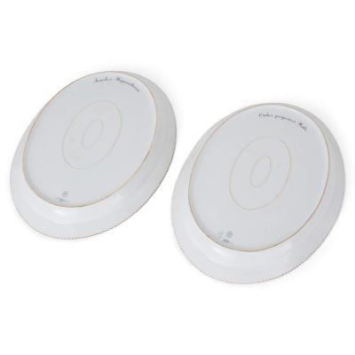  Royal Copenhagen Two large Danish Flora Danica hand painted floral oval platters by Royal Cop 