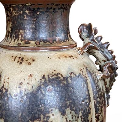  Royal Copenhagen Vase with Lion Handles and Sung Glaze by Bode Willumsen