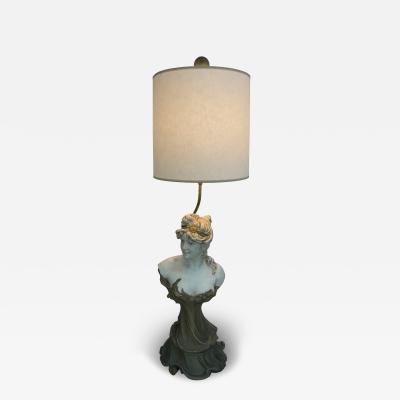  Royal Dux ORIGINAL ART NOUVEAU LADY CERAMIC BUST LAMP BY ROYAL DUX