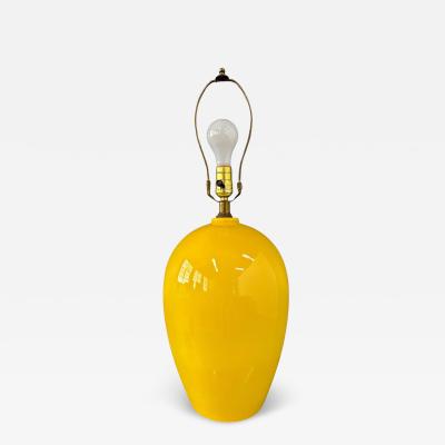  Royal Haeger 1970s Large Haeger Intense Yellow Ceramic Table Lamp Mid Century