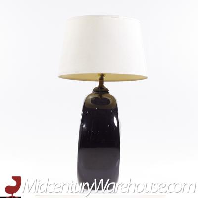  Royal Haeger Royal Haeger Style Postmodern Black Swirl Pottery Lamps