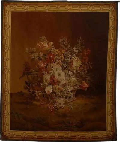  Royal Manufacture of Aubusson French 19th Century Aubusson Tapestry Depicting a Lively Bouquet of Flowers