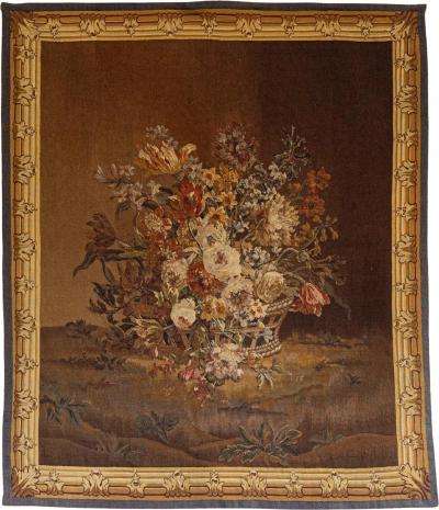  Royal Manufacture of Aubusson French 19th Century Aubusson Tapestry Depicting a Lively Bouquet of Flowers