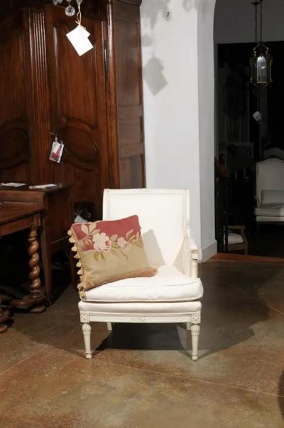  Royal Manufacture of Aubusson French 19th Century Aubusson Tapestry Pillow with Rose and Tassels