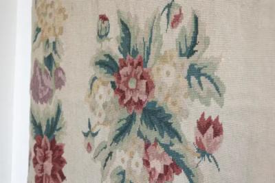  Royal Manufacture of Aubusson French 19th Century Aubusson Wall Tapestry with Pink and Cream Floral D cor