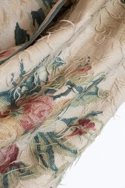  Royal Manufacture of Aubusson French 19th Century Aubusson Wall Tapestry with Pink and Cream Floral D cor