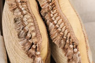  Royal Manufacture of Aubusson Pair of French 19th Century Aubusson Tapestry Pillows with Roses and Tassels