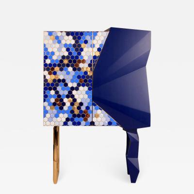  Royal Stranger Honeycomb Blue and Gold Leaf Cabinet Royal Stranger