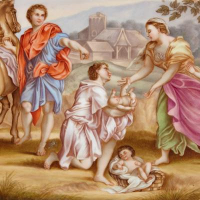  Royal Vienna Porcelain 19th Century oval porcelain plaque by Royal Vienna