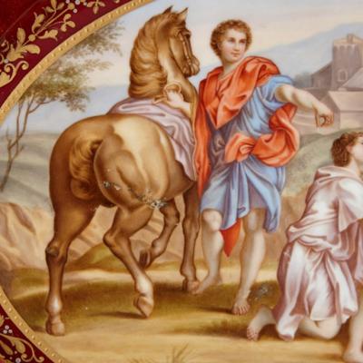  Royal Vienna Porcelain 19th Century oval porcelain plaque by Royal Vienna