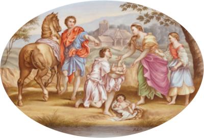  Royal Vienna Porcelain 19th Century oval porcelain plaque by Royal Vienna