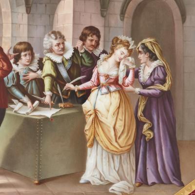  Royal Vienna Porcelain Antique parcel gilt and painted porcelain charger plate by Royal Vienna