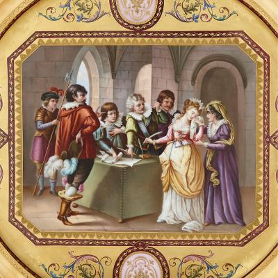  Royal Vienna Porcelain Antique parcel gilt painted porcelain charger plate by Royal Vienna Porcelain