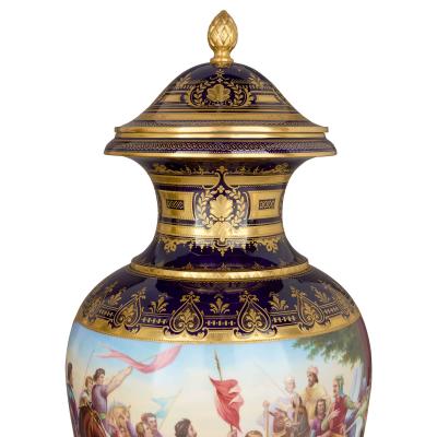  Royal Vienna Porcelain Large Austrian Neoclassical style porcelain vases by Royal Vienna