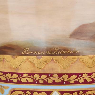  Royal Vienna Porcelain Large near pair of painted porcelain vases by Royal Vienna