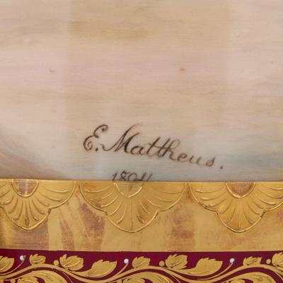  Royal Vienna Porcelain Large near pair of painted porcelain vases by Royal Vienna