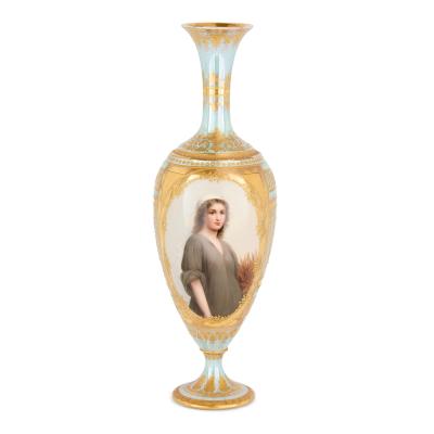  Royal Vienna Porcelain Manufactory 19th Century Royal Vienna Porcelain Cabinet Vase Depicting Ruth By Royal Vienna