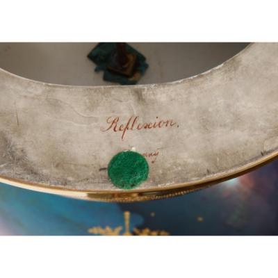  Royal Vienna Porcelain Monumental Royal Vienna Iridescent Porcelain Portrait Vase and Cover circa 1880