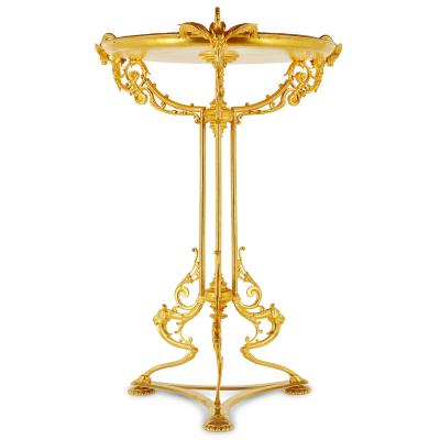  Royal Vienna Porcelain Royal Vienna porcelain and gilt bronze circular side table