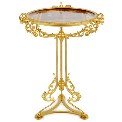  Royal Vienna Porcelain Royal Vienna porcelain and gilt bronze circular side table