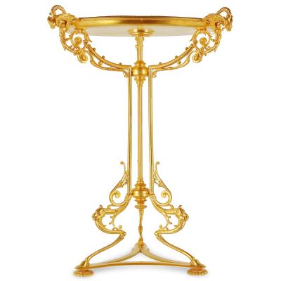  Royal Vienna Porcelain Royal Vienna porcelain and gilt bronze circular side table