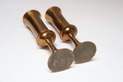  Roycroft Pair of Vintage Arts and Crafts Style Copper Goblets Bud Vases