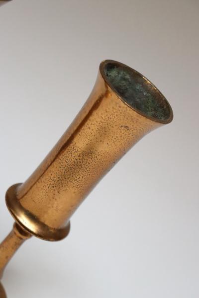  Roycroft Pair of Vintage Arts and Crafts Style Copper Goblets Bud Vases