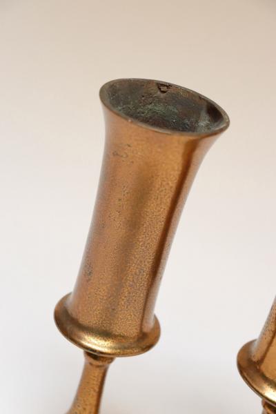  Roycroft Pair of Vintage Arts and Crafts Style Copper Goblets Bud Vases