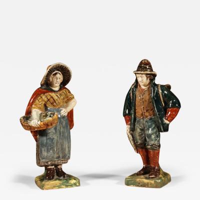  Rozenburg Royal Delftware Factory A rare pair of ROZENBURG figures