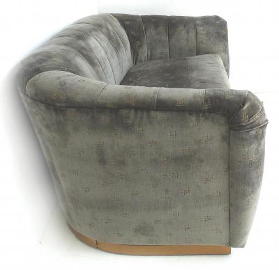  Rubelli Sofa Loveseat Newly Upholstered in Rubelli Fabric Brass Banded Base