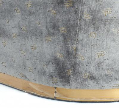 Rubelli Sofa Loveseat Newly Upholstered in Rubelli Fabric Brass Banded Base