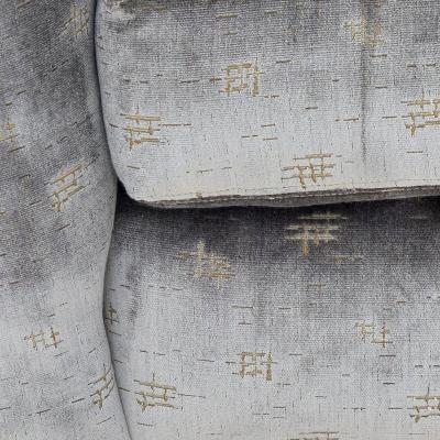  Rubelli Sofa Loveseat Newly Upholstered in Rubelli Fabric Brass Banded Base