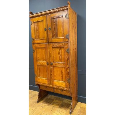  Rud Rasmussen Snedkerier 1900 1909 Solid Pine Tall Cabinet by Martin Nyrop
