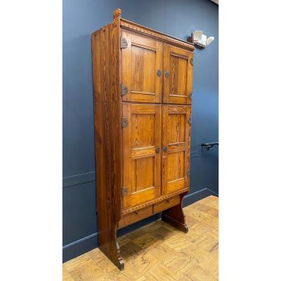 Rud Rasmussen Snedkerier 1900 1909 Solid Pine Tall Cabinet by Martin Nyrop