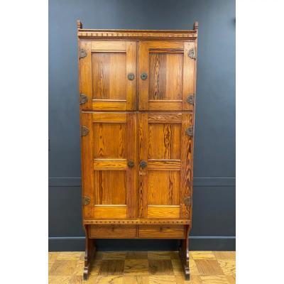  Rud Rasmussen Snedkerier 1900 1909 Solid Pine Tall Cabinet by Martin Nyrop