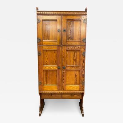  Rud Rasmussen Snedkerier 1900 1909 Solid Pine Tall Cabinet by Martin Nyrop