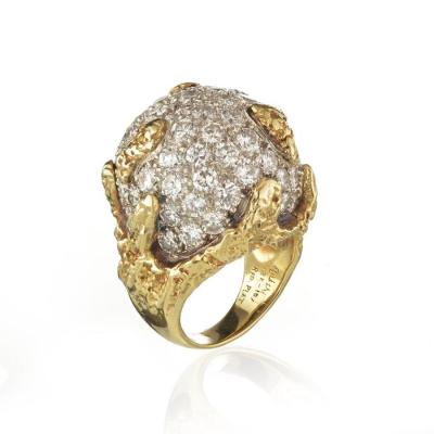  Ruser Jewelry William Ruser RUSER DIAMOND DOME PLATINUM 18K YELLOW GOLD BOMBE 6 00CTTW RING