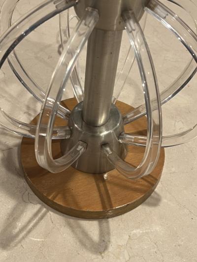  Russell Wright MODERNIST LUCITE ALUMINUM AND WOOD LAMPOS BY RUSSELL WRIGHT