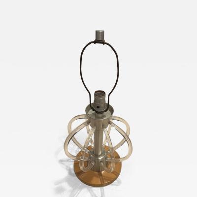  Russell Wright MODERNIST LUCITE ALUMINUM AND WOOD LAMPOS BY RUSSELL WRIGHT