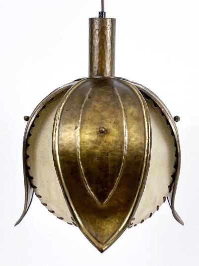  Rustika Lux Austria Unique Mid Century Hand Made Brass Pendant Lamp Tulip by Rustika Lux Austria
