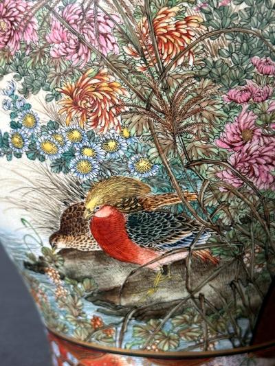  Ryozan Fine Japanese Satsuma Vase by Ryozan Okamoto for Yasuda Company Meiji Period