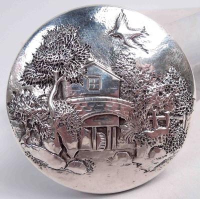  S Kirk Son Inc Antique Kirk Baltimore Small Sterling Silver Box with Pastoral Scene