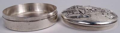  S Kirk Son Inc Antique Kirk Baltimore Small Sterling Silver Box with Pastoral Scene