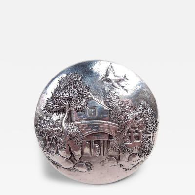  S Kirk Son Inc Antique Kirk Baltimore Small Sterling Silver Box with Pastoral Scene