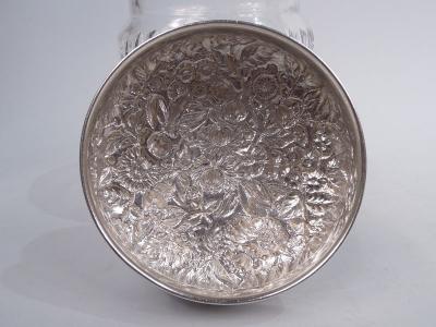  S Kirk Son Inc Antique Kirk Edwardian Sterling Silver Cut Glass Tobacco Jar