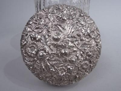  S Kirk Son Inc Antique Kirk Edwardian Sterling Silver Cut Glass Tobacco Jar