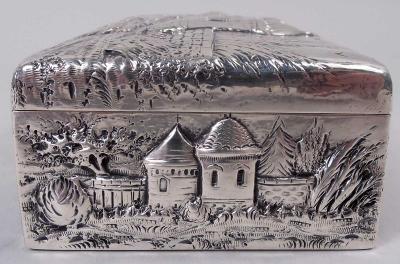  S Kirk Son Inc Kirk Baltimore Sterling Silver Box with Picturesque Architecture