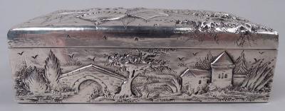  S Kirk Son Inc Kirk Baltimore Sterling Silver Box with Picturesque Architecture
